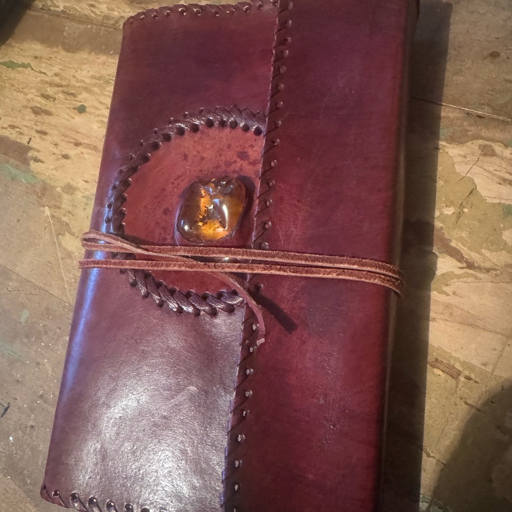 Handcrafted Leather Journal with Amber Accent